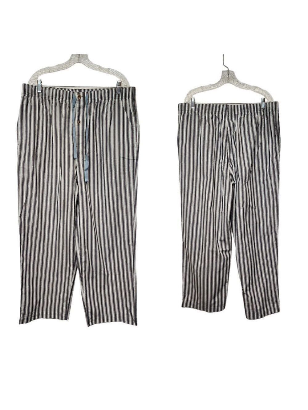 CREMIEUX LOUNGWEAR PLAID GRAY/BLUE ELASTIC DRAWSTRING PAJAMA PANTS SIZE XL